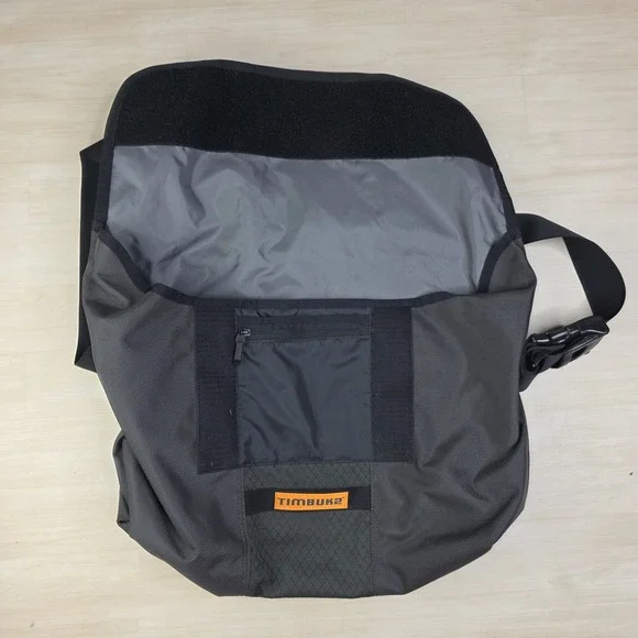 Timbuk2 Nylon Spin Ripstop Laptop Messenger Bag Medium Gray Orange - Picture 5 of 11